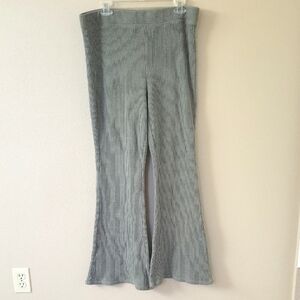 Aerie gray/green wide leg waffle pants